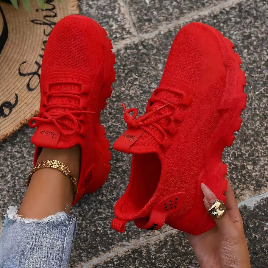 Ladies' Casual Sports Shoes, Fashionable Walking Shoes, Lightweight Casual Shoes, Air Running Shoes, Anti Slip Breathable Tennis Shoes, Mesh Breathable Sports Shoes, Exercise Sports Shoes, Foot Support