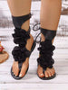 Women's Thong High-Top Floral Decor Beach Elegant Fashion Avant-Garde Bohemian Casual Sexy PU Flat Sandals Wedding Vacation Summer